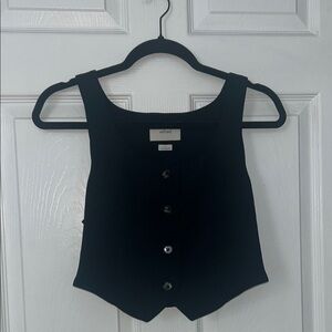 Aritzia Wilfred Black Sleeveless Bustier Blouse